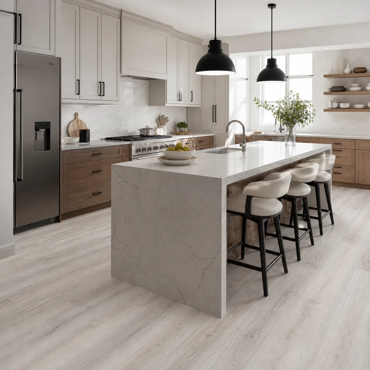 Ash Gray LVP flooring sample photo 3