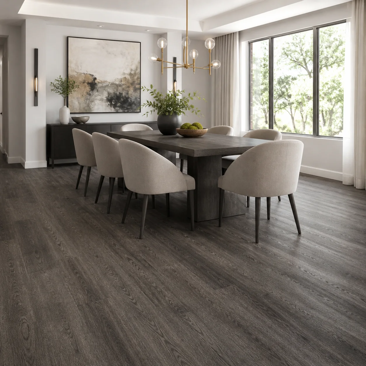 Charcoal Gray LVP flooring sample photo 4