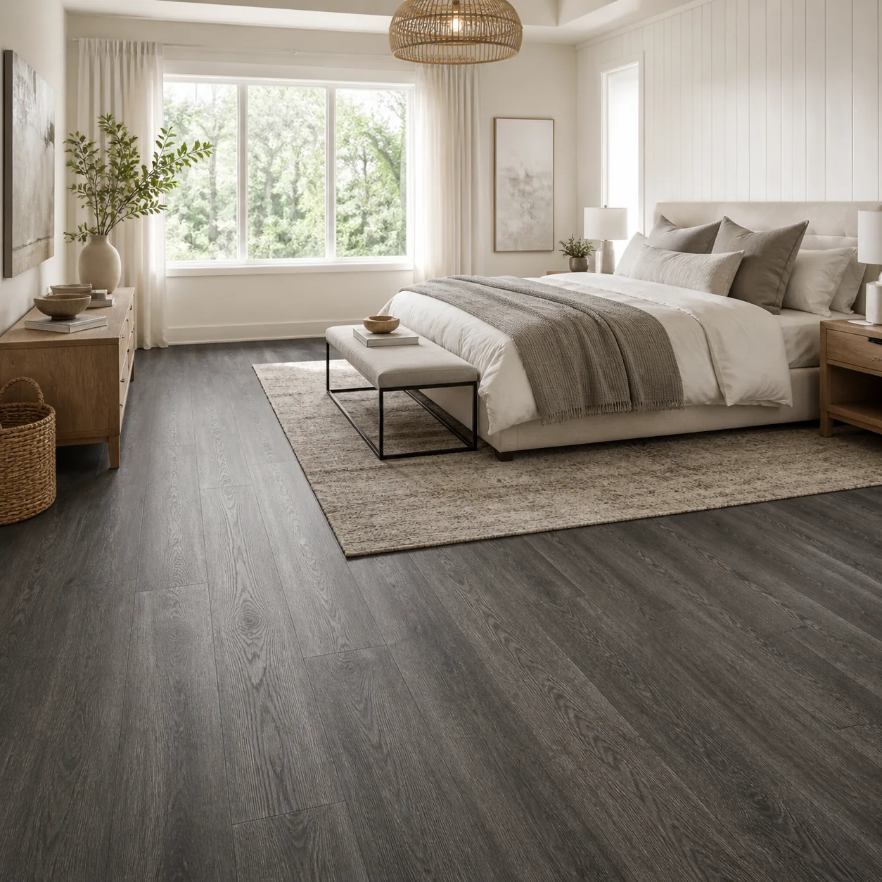 Charcoal Gray LVP flooring sample photo 5