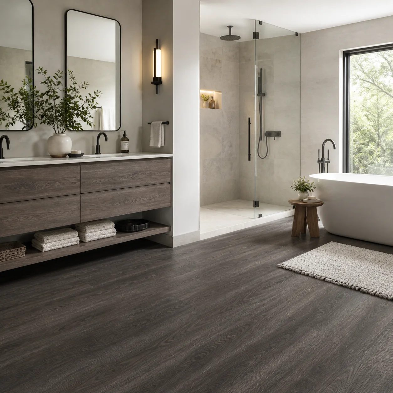 Charcoal Gray LVP flooring sample photo 6
