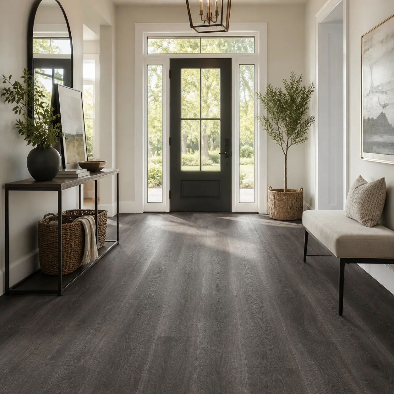 Charcoal Gray LVP flooring sample photo 7