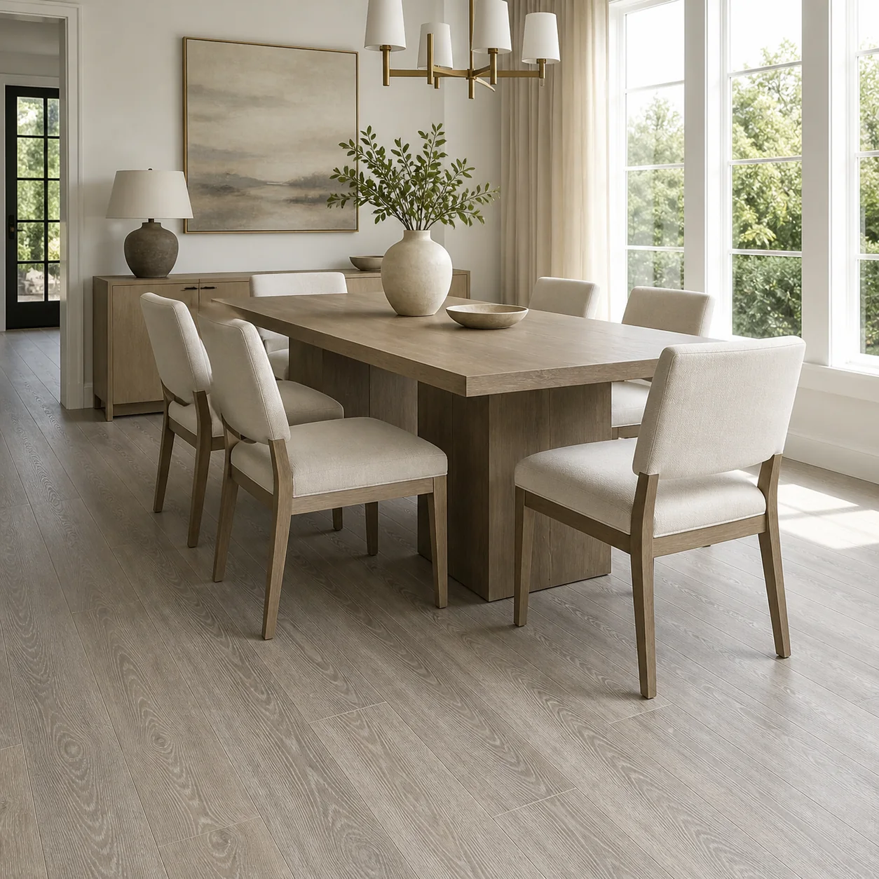 Cloud Gray LVP flooring sample photo 3