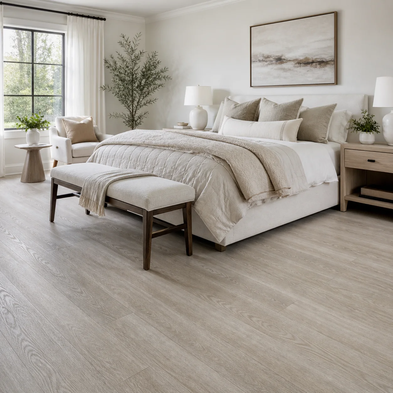 Cloud Gray LVP flooring sample photo 4