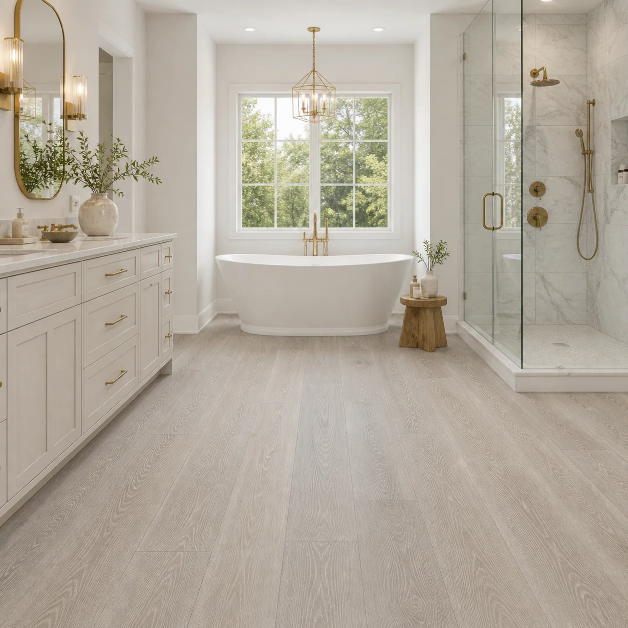 Cloud Gray LVP flooring sample photo 5