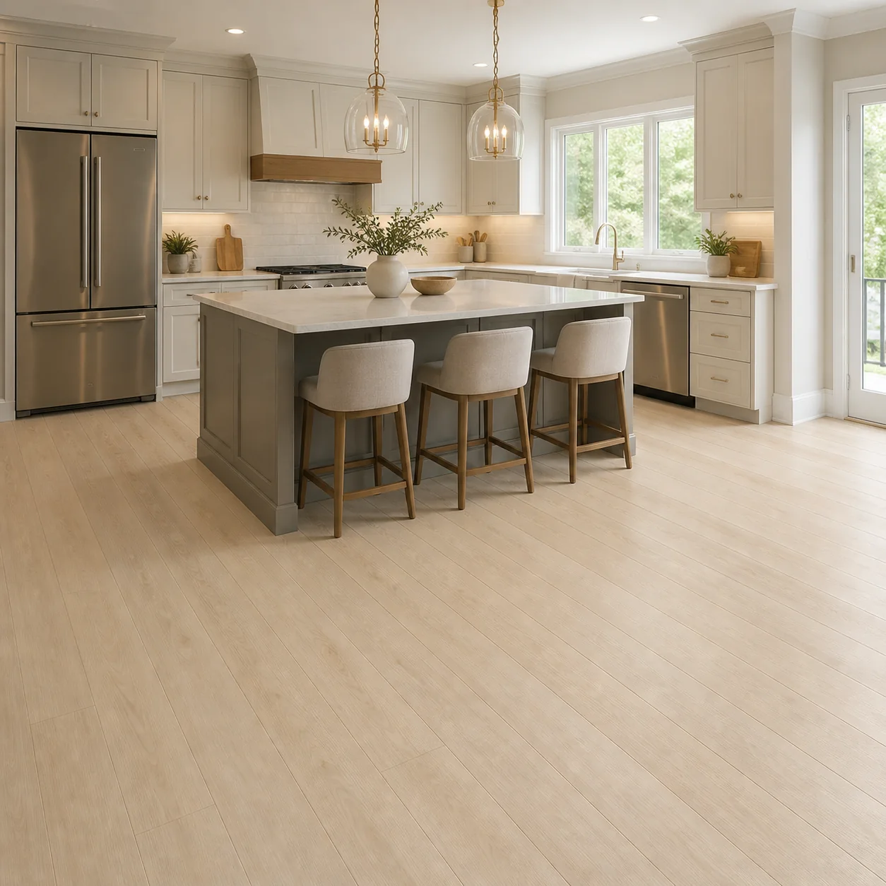 Cream Maple LVP flooring sample photo 2