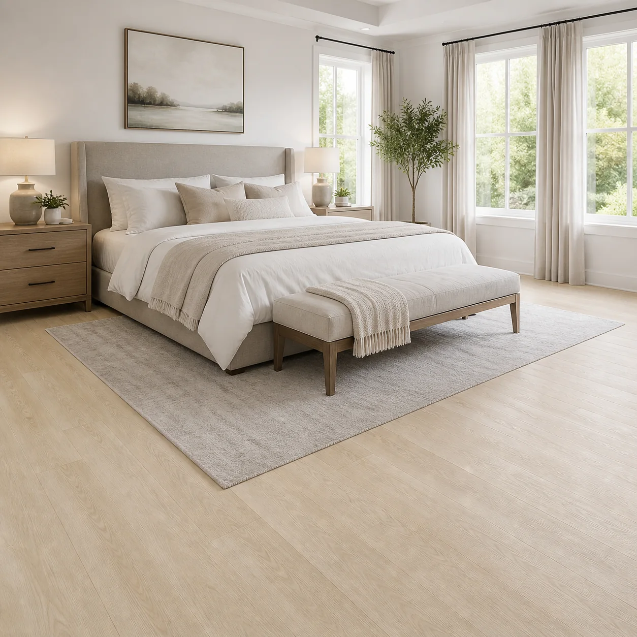 Cream Maple LVP flooring sample photo 4