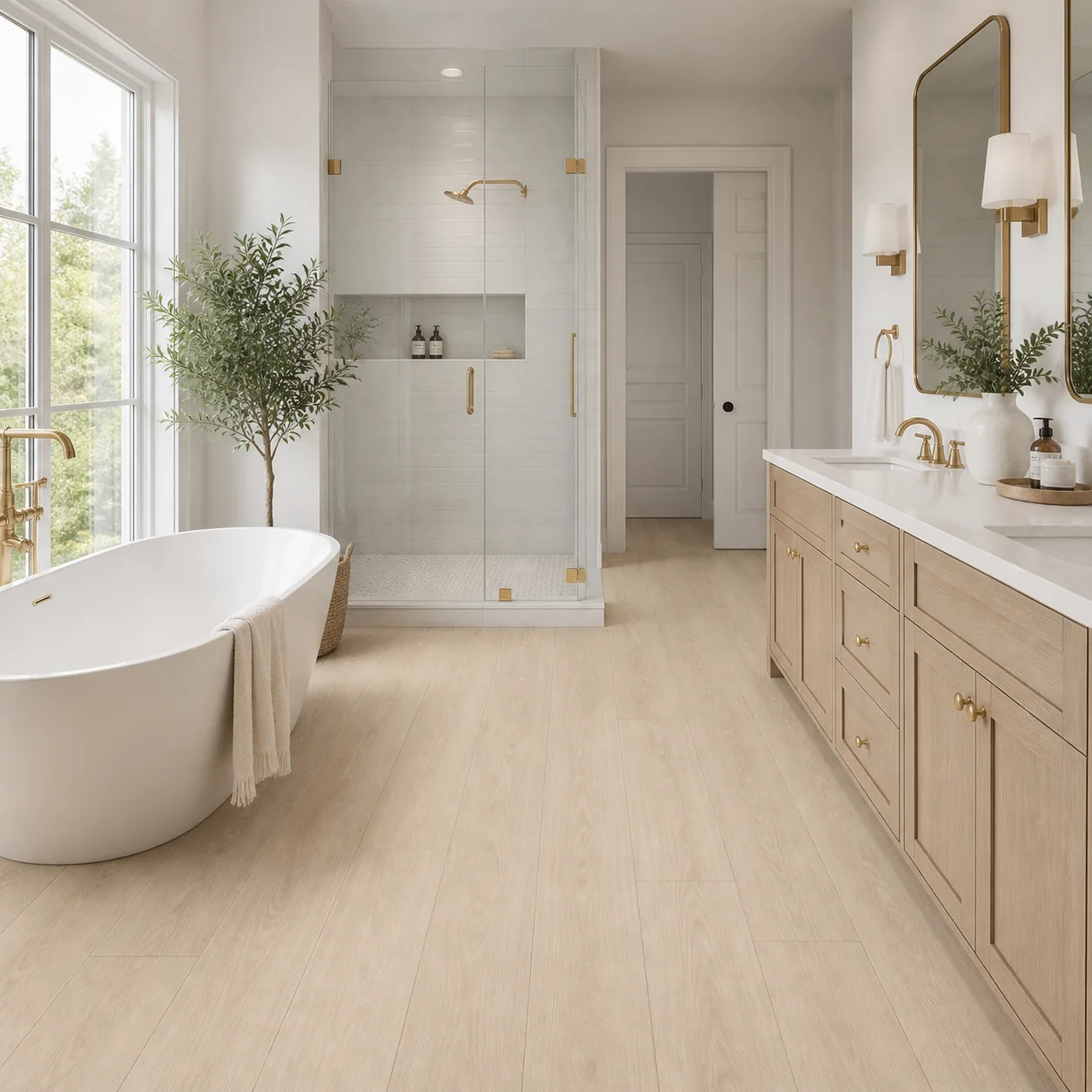 Cream Maple LVP flooring sample photo 5
