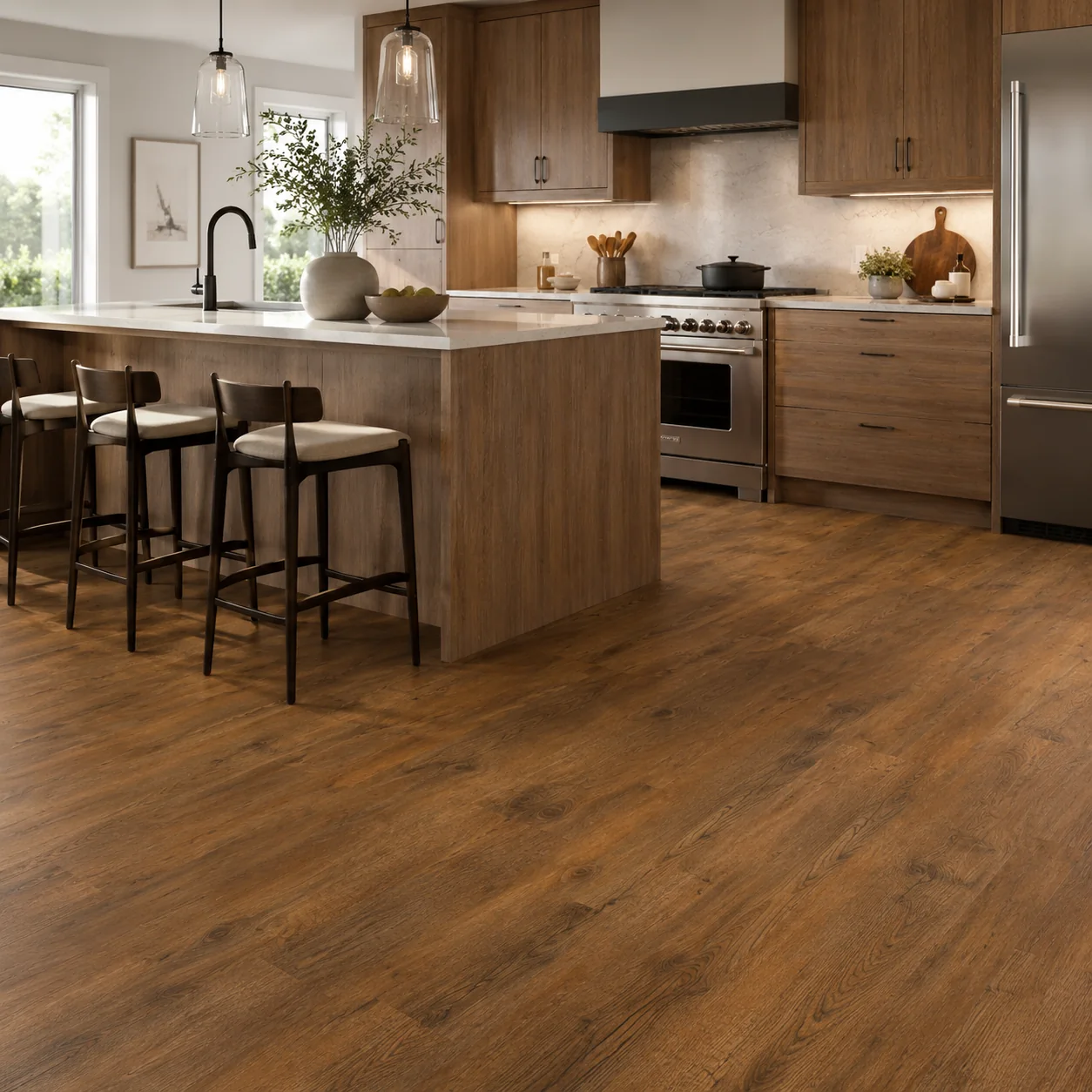 Hazelnut LVP flooring sample photo 3