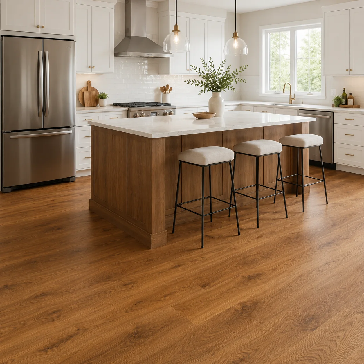 Medium Oak LVP flooring sample photo 3