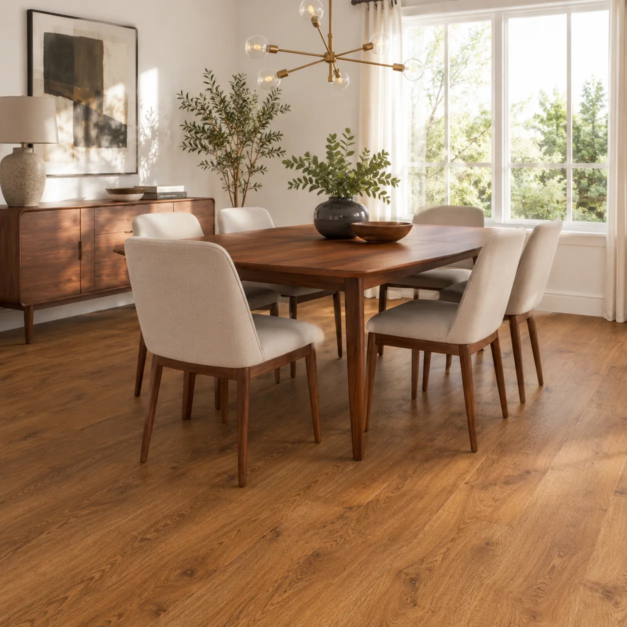 Medium Oak LVP flooring sample photo 4
