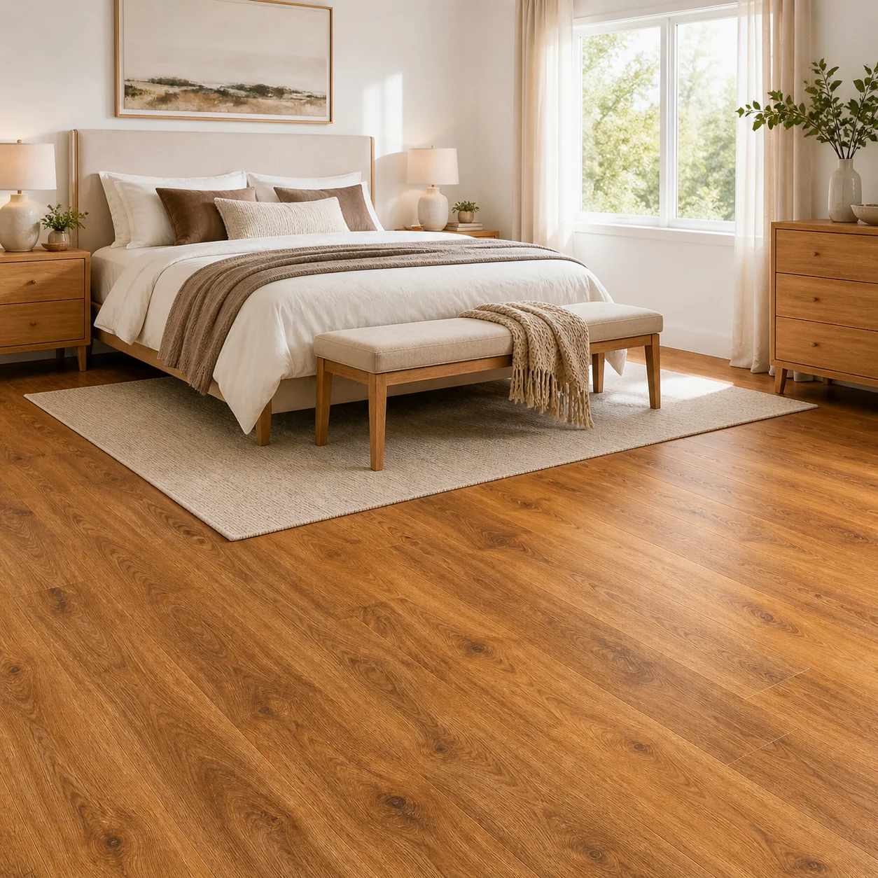 Medium Oak LVP flooring sample photo 5
