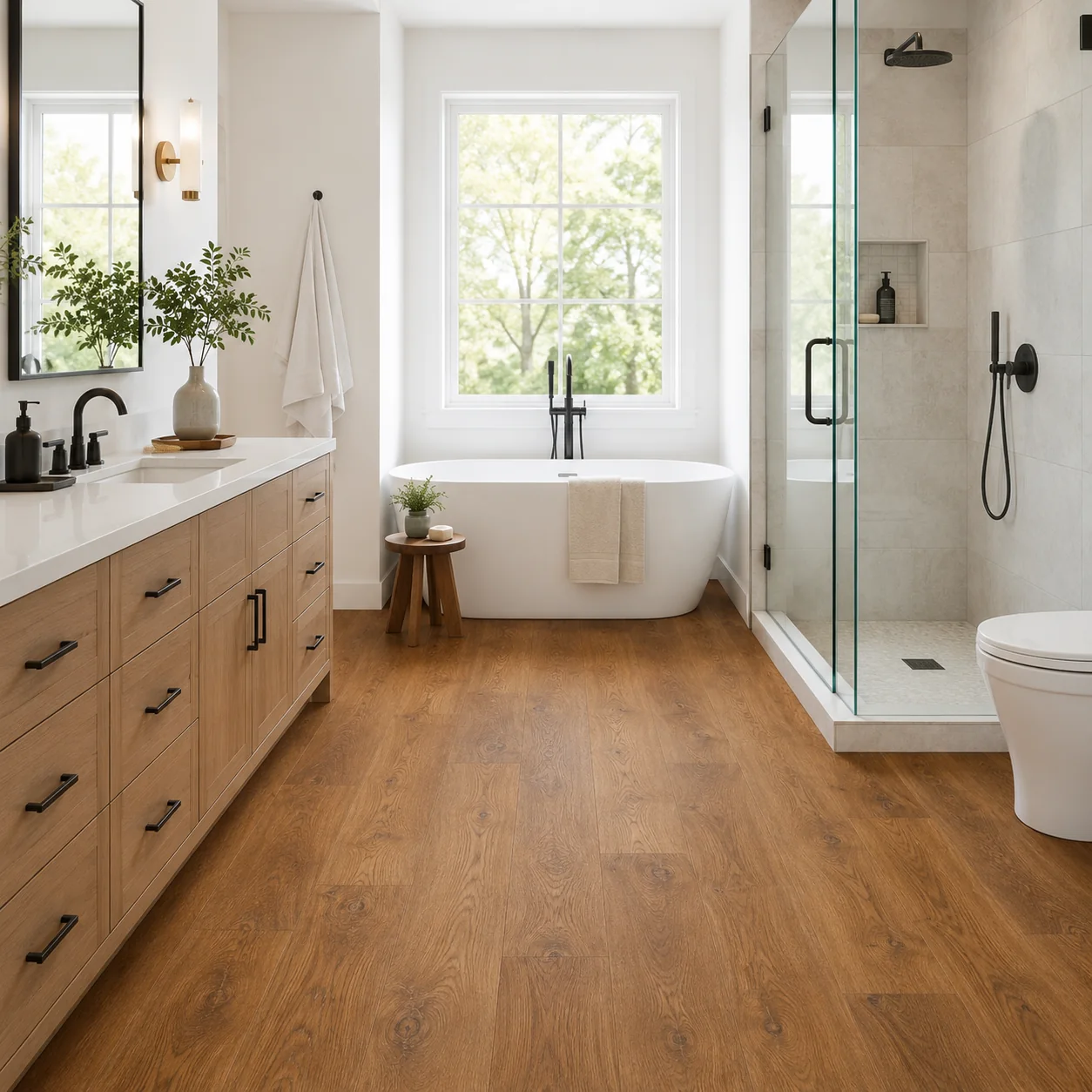 Medium Oak LVP flooring sample photo 6