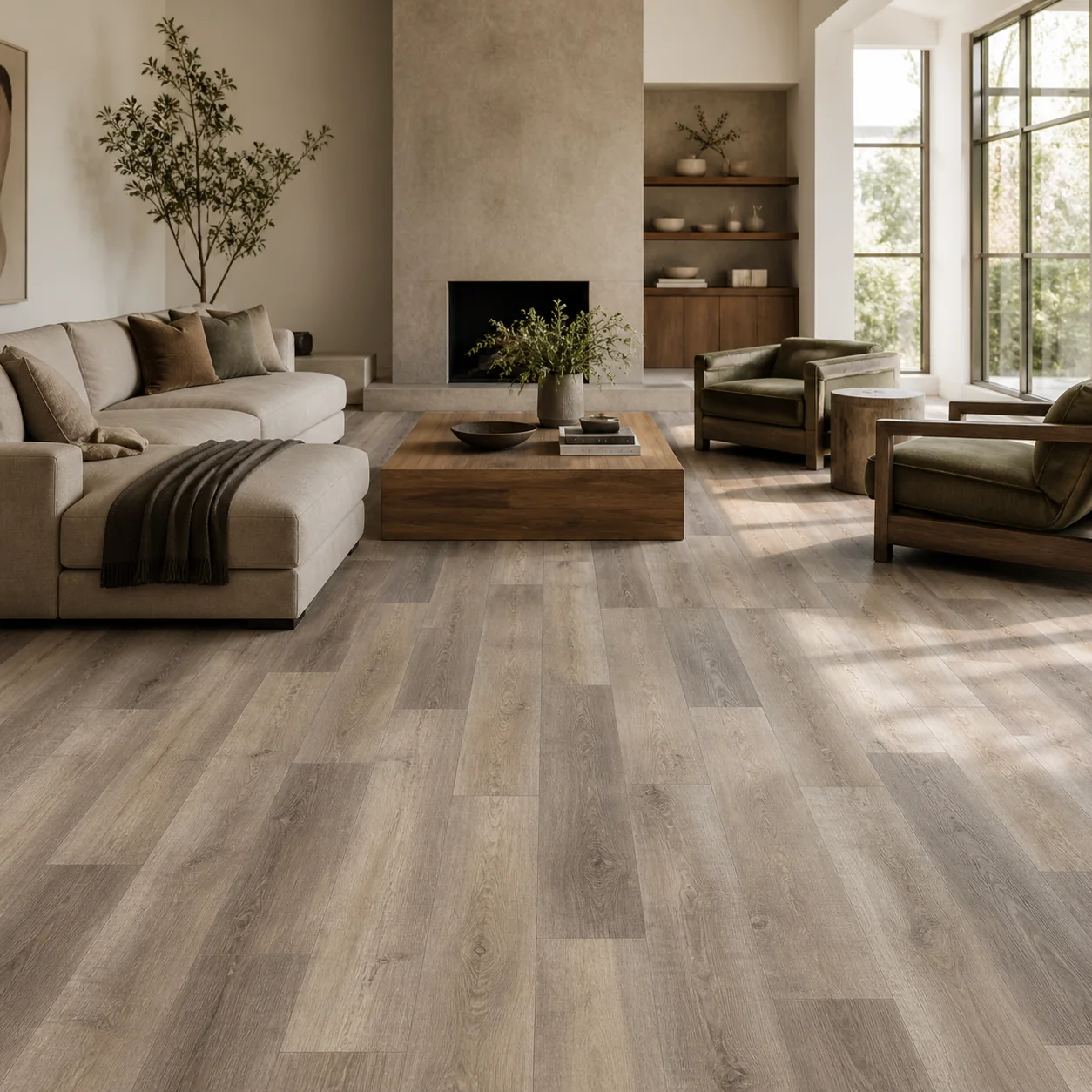 Natural Birch LVP flooring sample photo 2