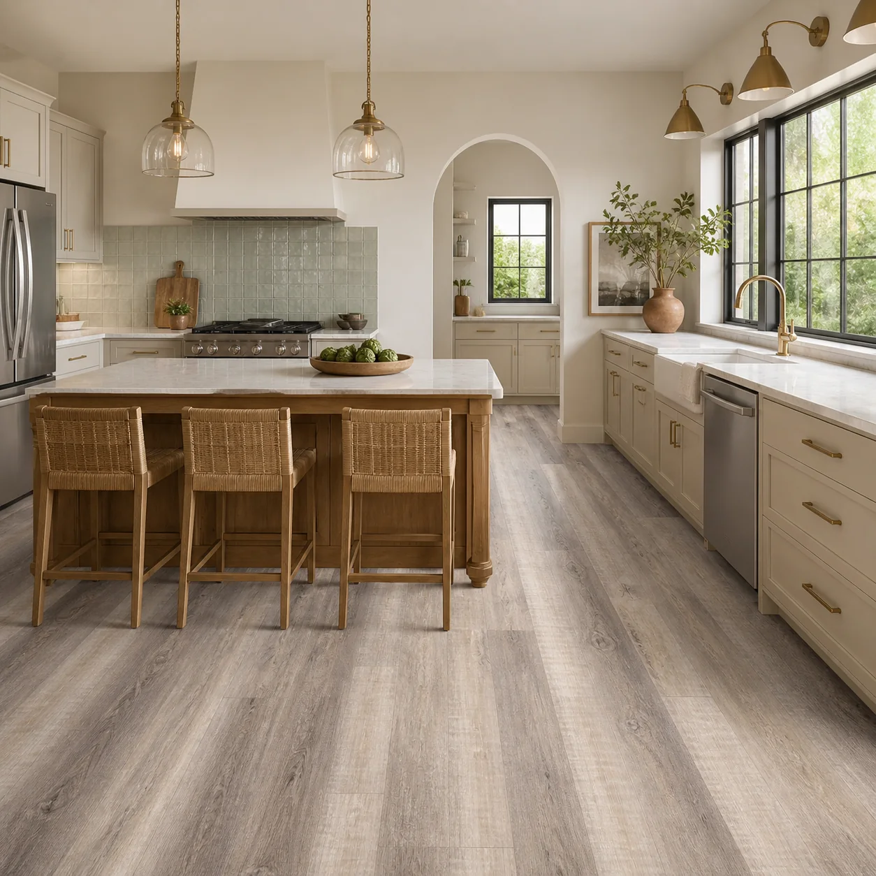 Natural Birch LVP flooring sample photo 3