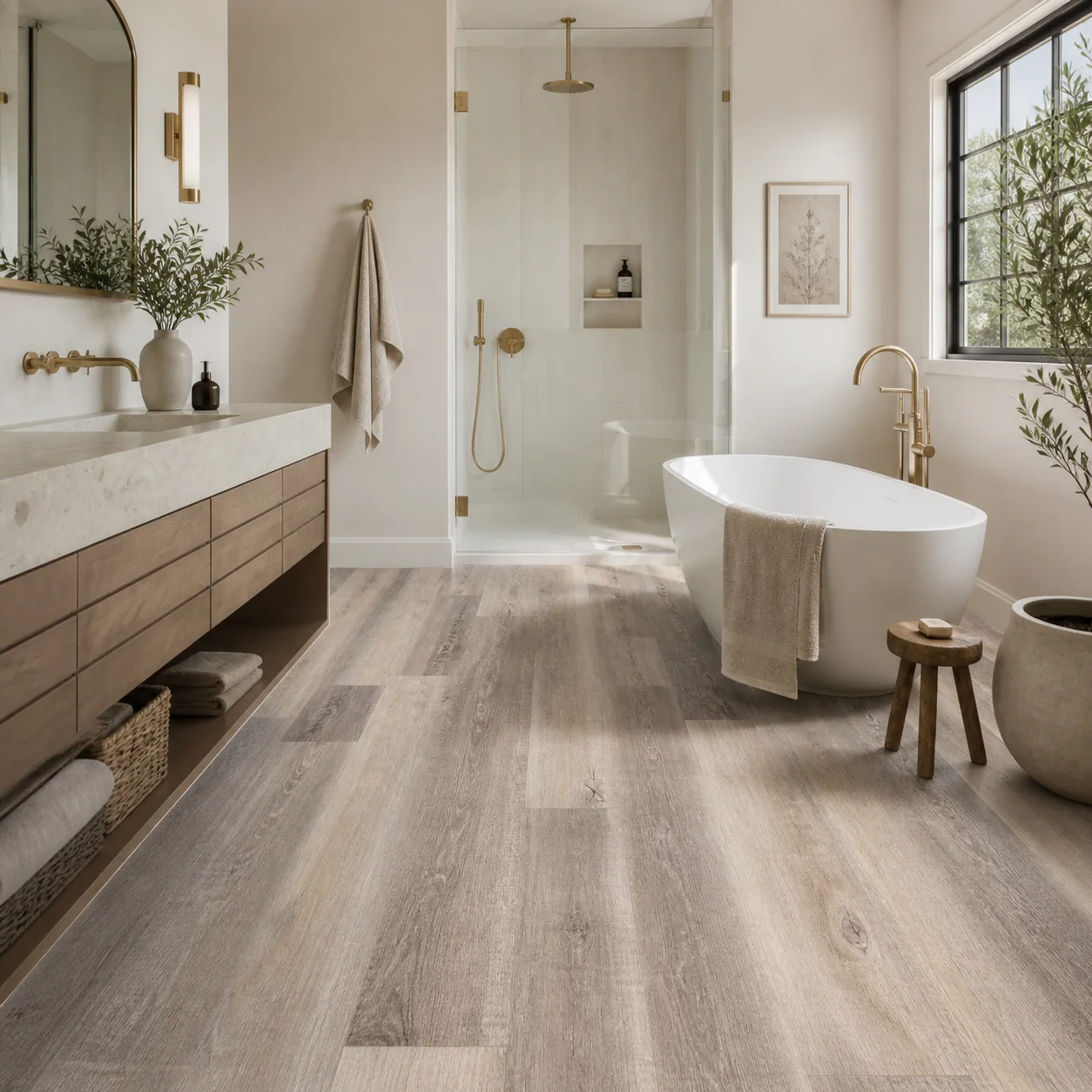 Natural Birch LVP flooring sample photo 6