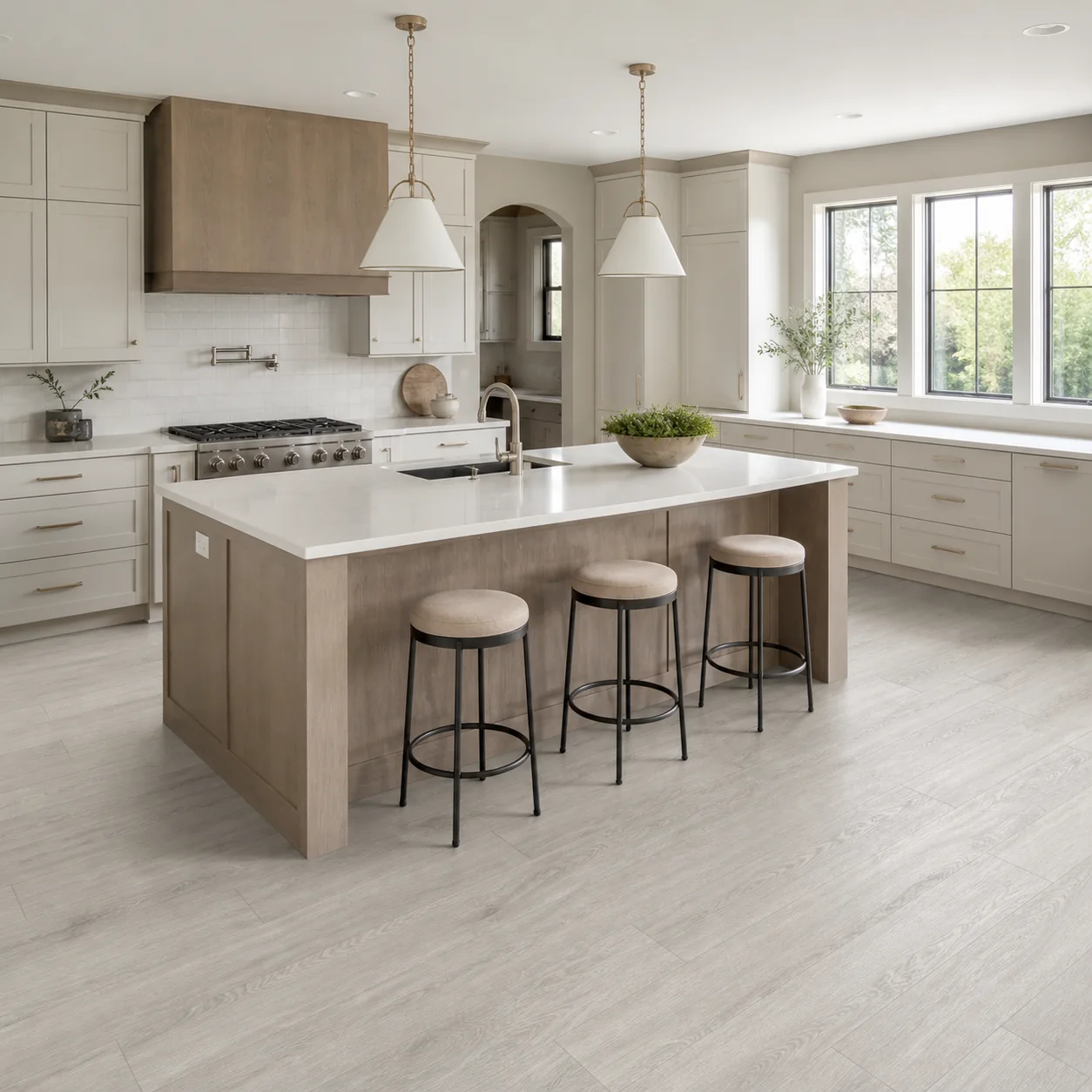 Pale Oak LVP flooring sample photo 3
