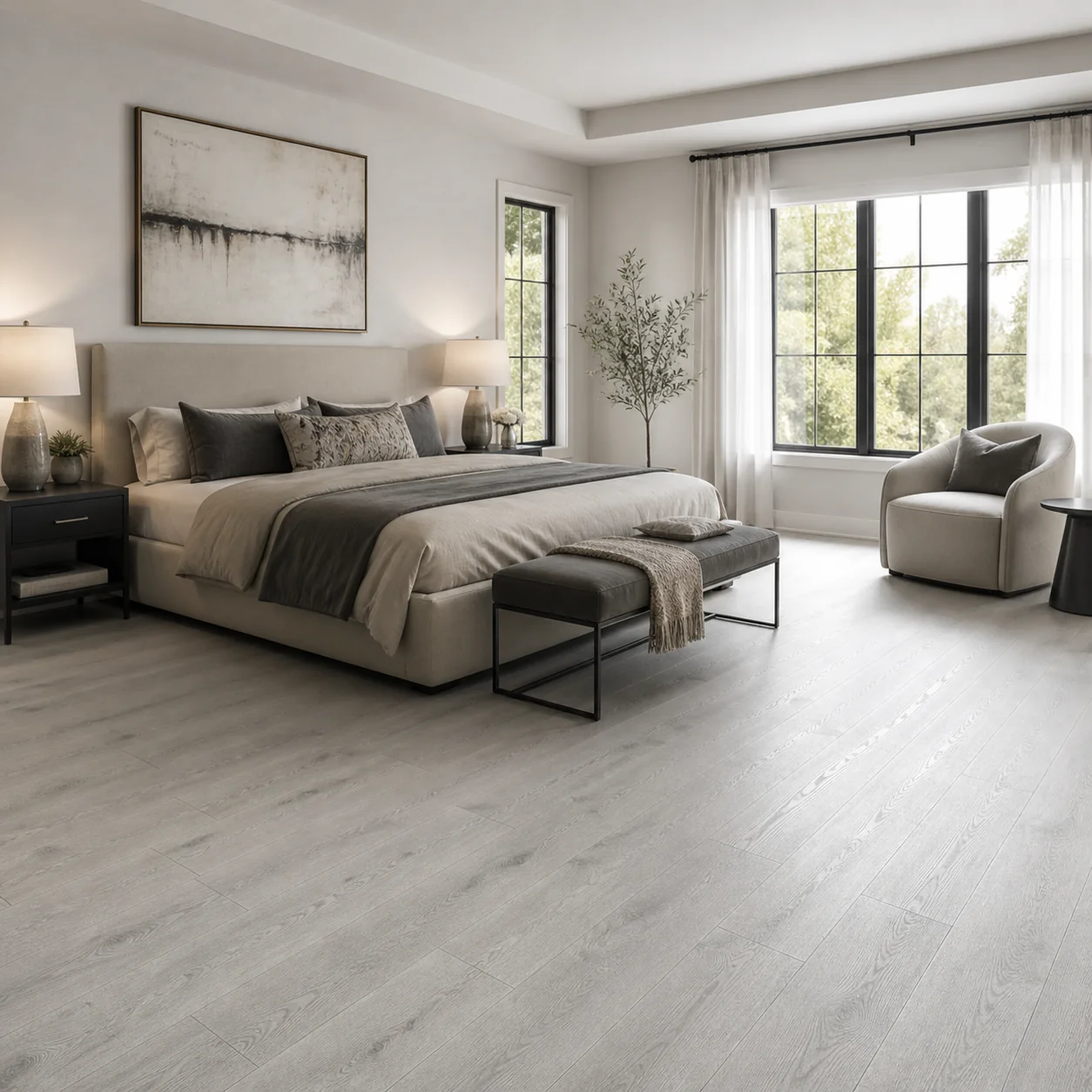 Pale Oak LVP flooring sample photo 5