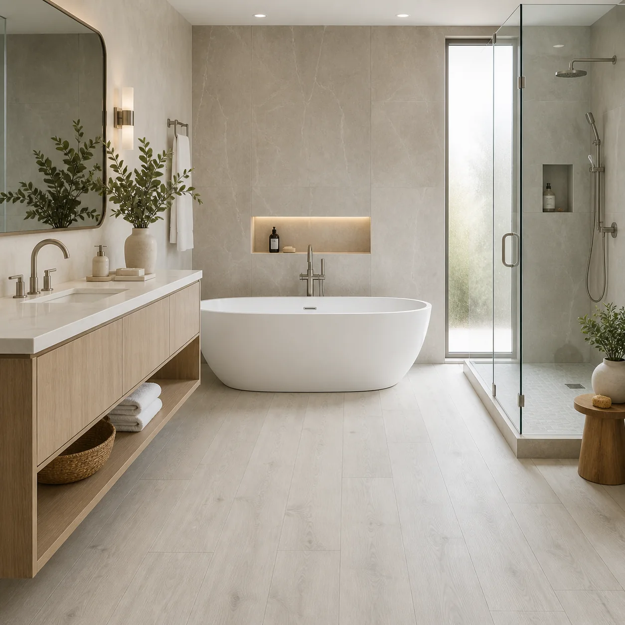 Pale Oak LVP flooring sample photo 6