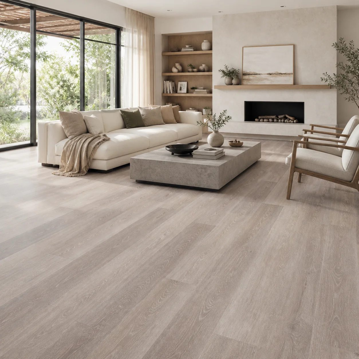 Pearl LVP flooring material color sample available from FIR Flooring and Stairs