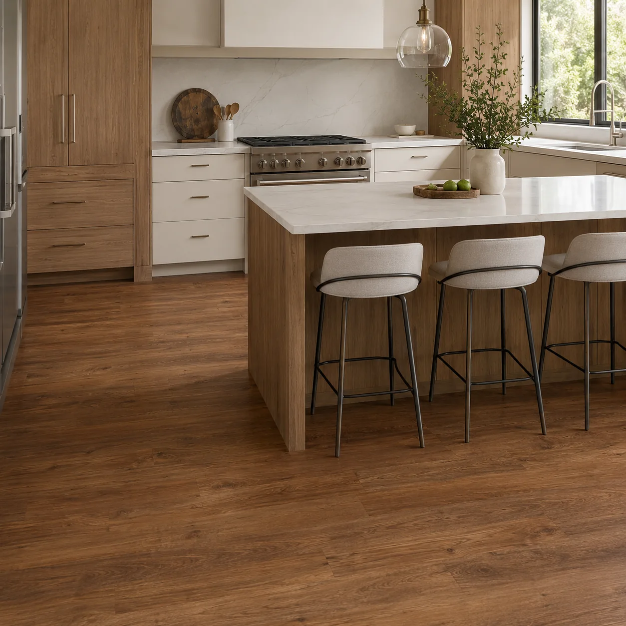 Pecan LVP flooring sample photo 3