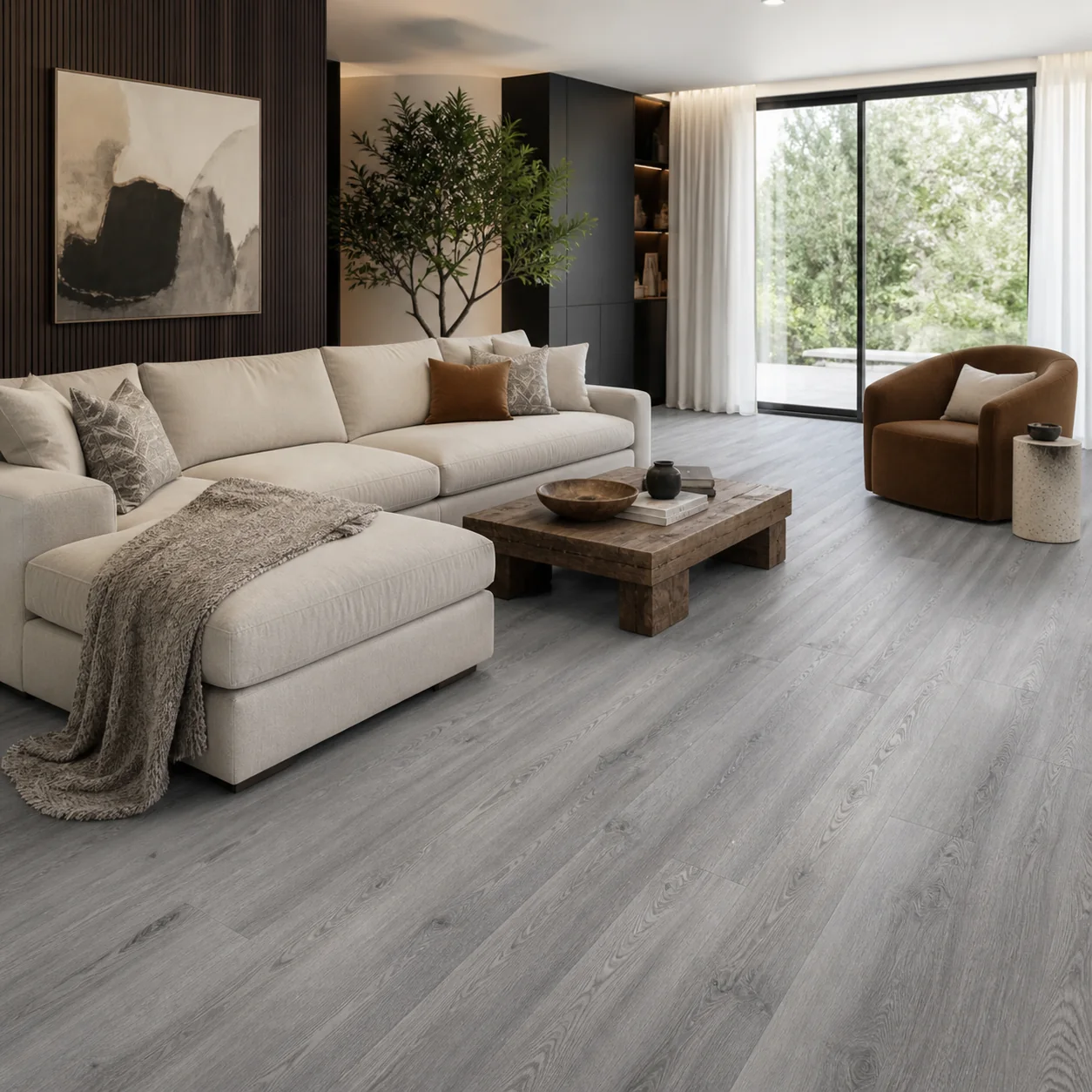 Silver Smoke LVP flooring sample photo 2