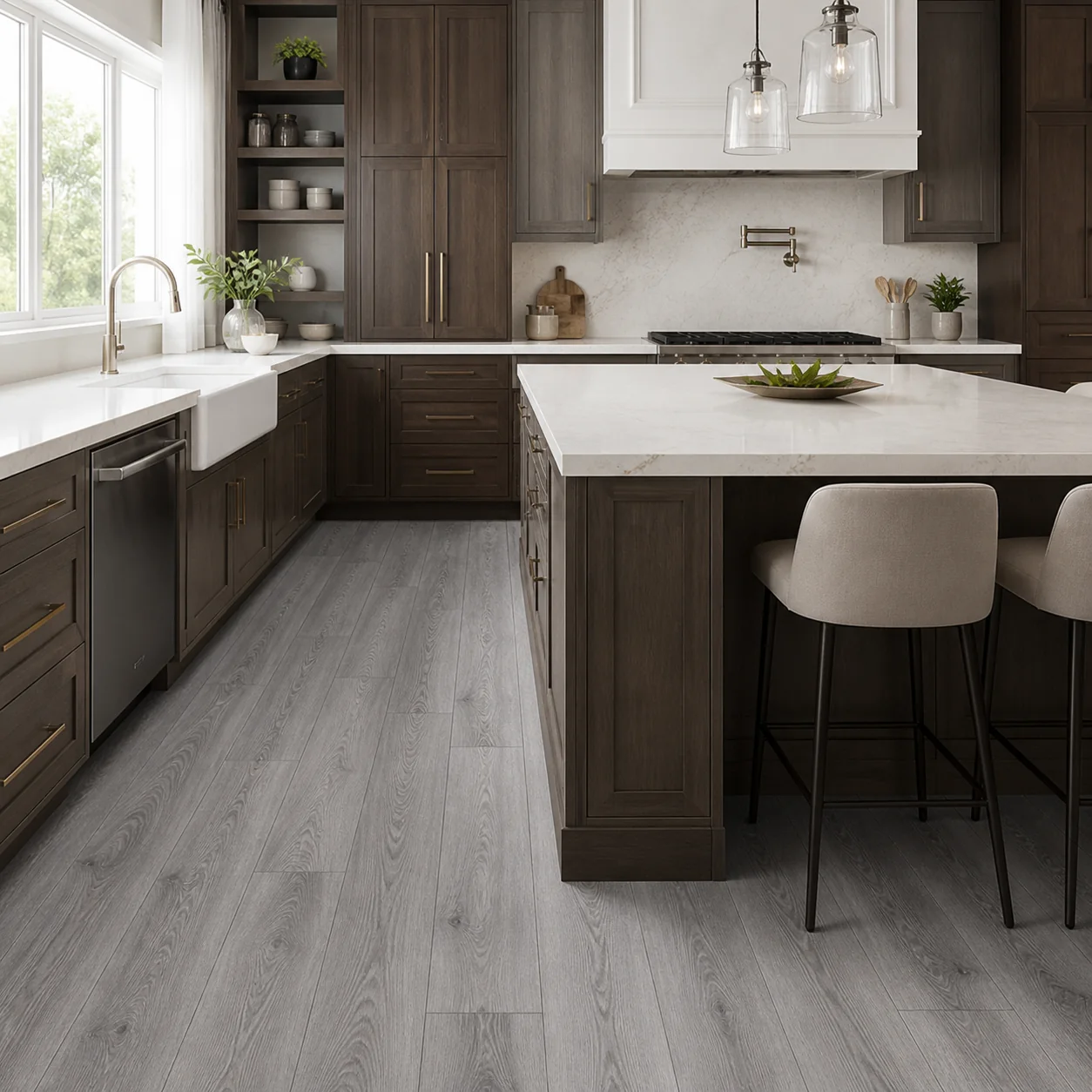 Silver Smoke LVP flooring sample photo 3