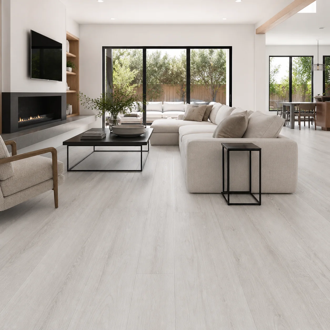 Snow Oak LVP flooring sample photo 2