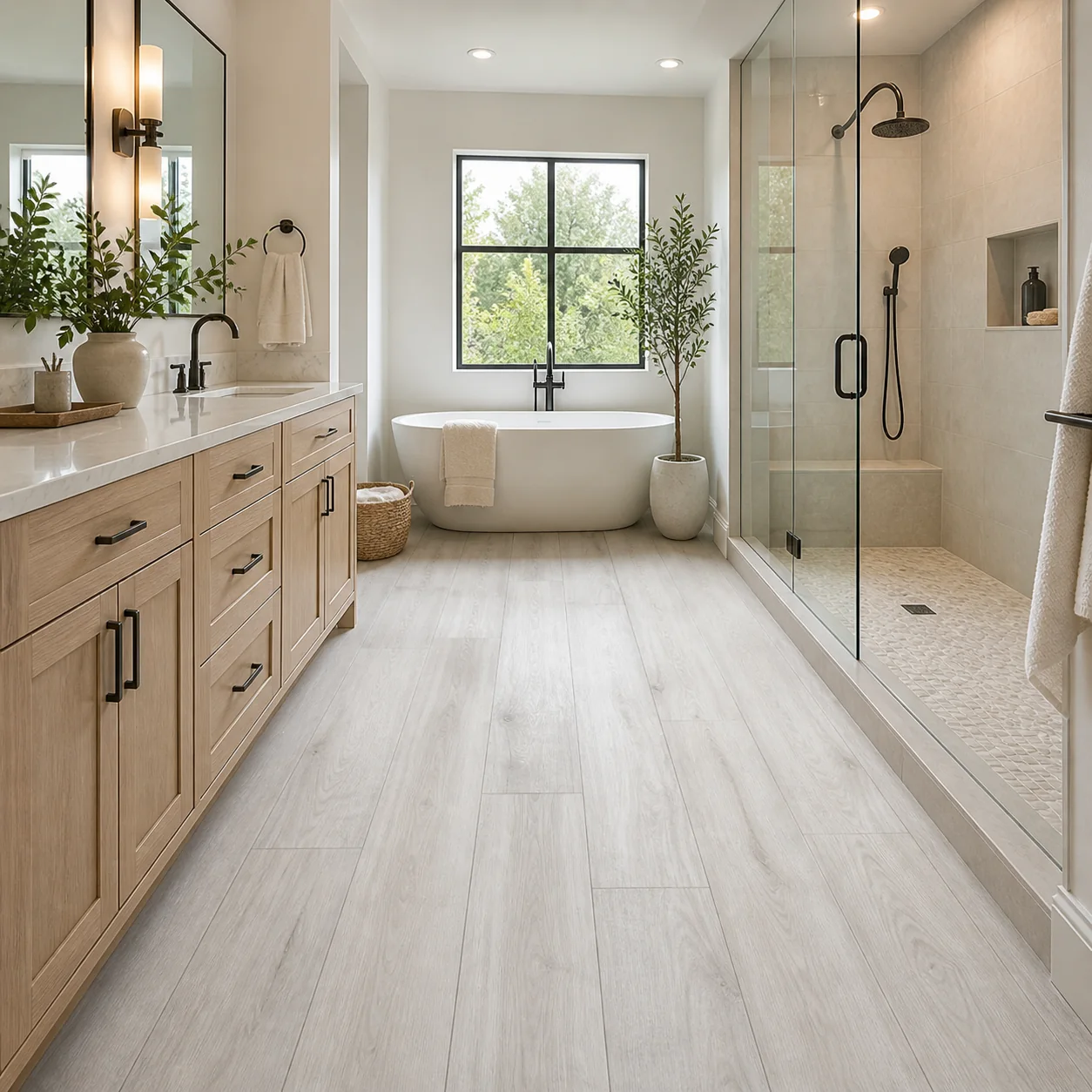Snow Oak LVP flooring sample photo 6