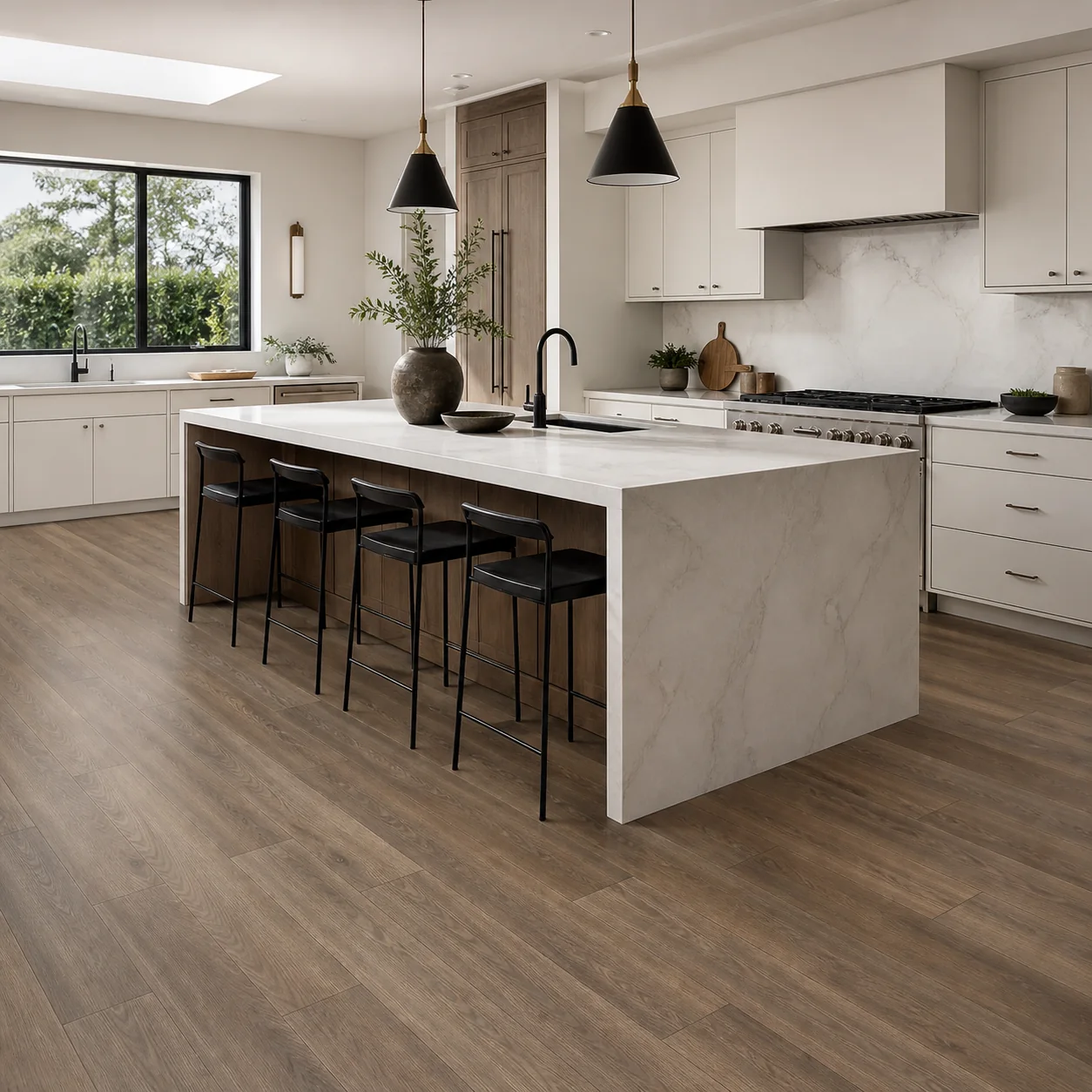 Stone Brown LVP flooring sample photo 3