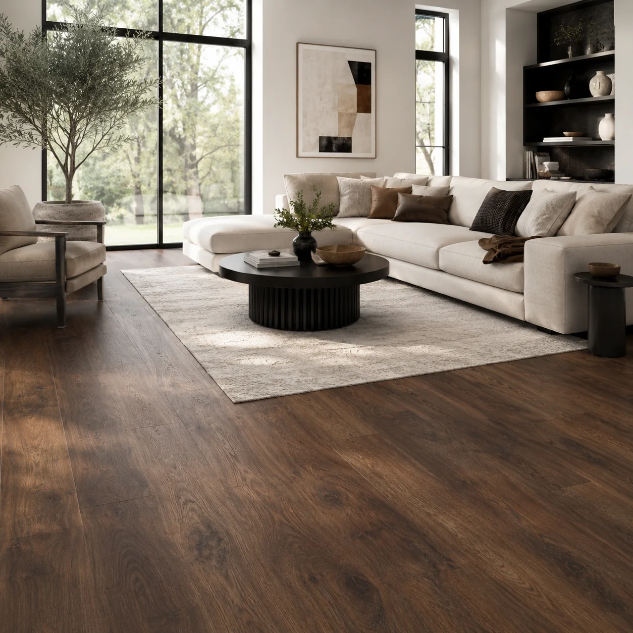 Walnut LVP flooring sample photo 2