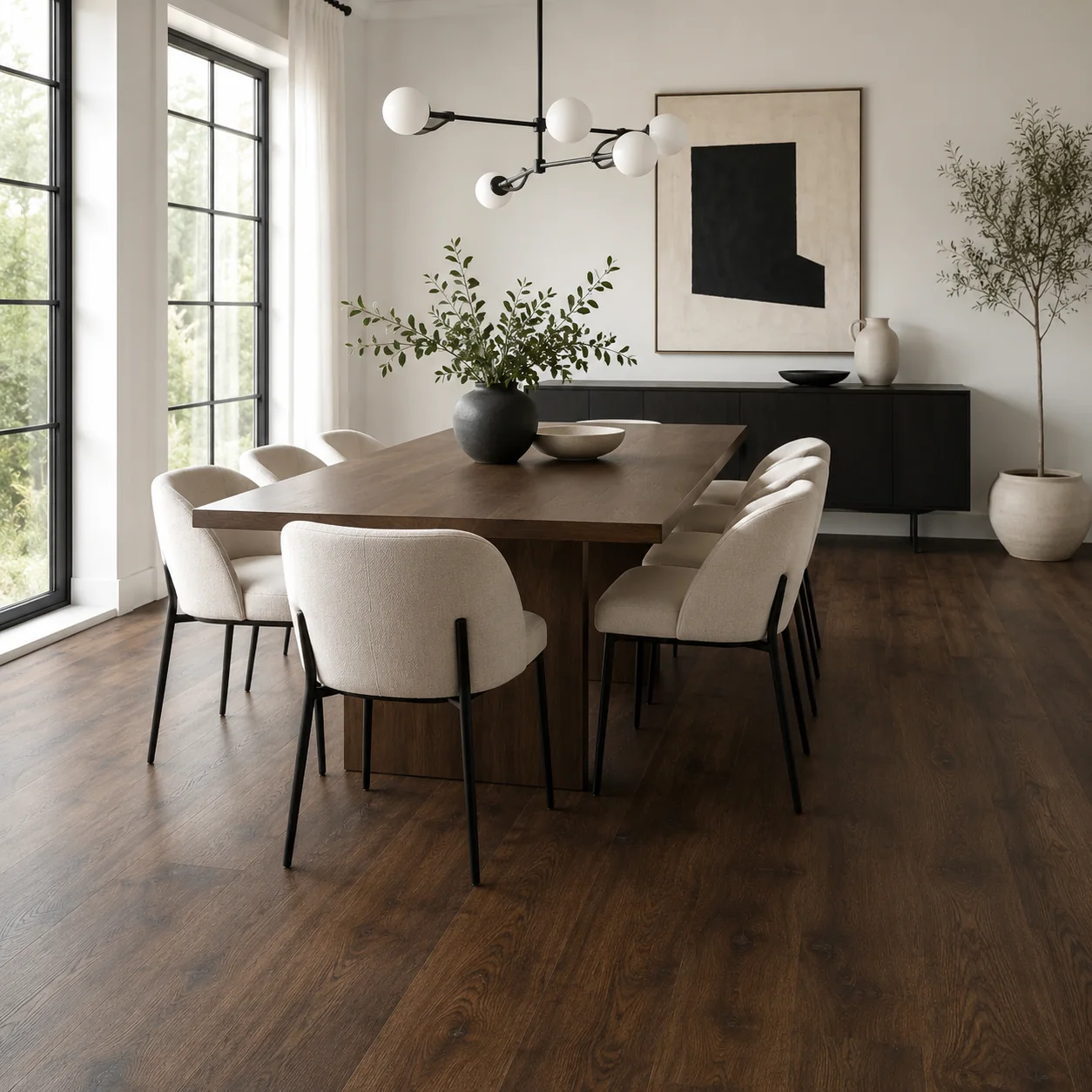 Walnut LVP flooring sample photo 4