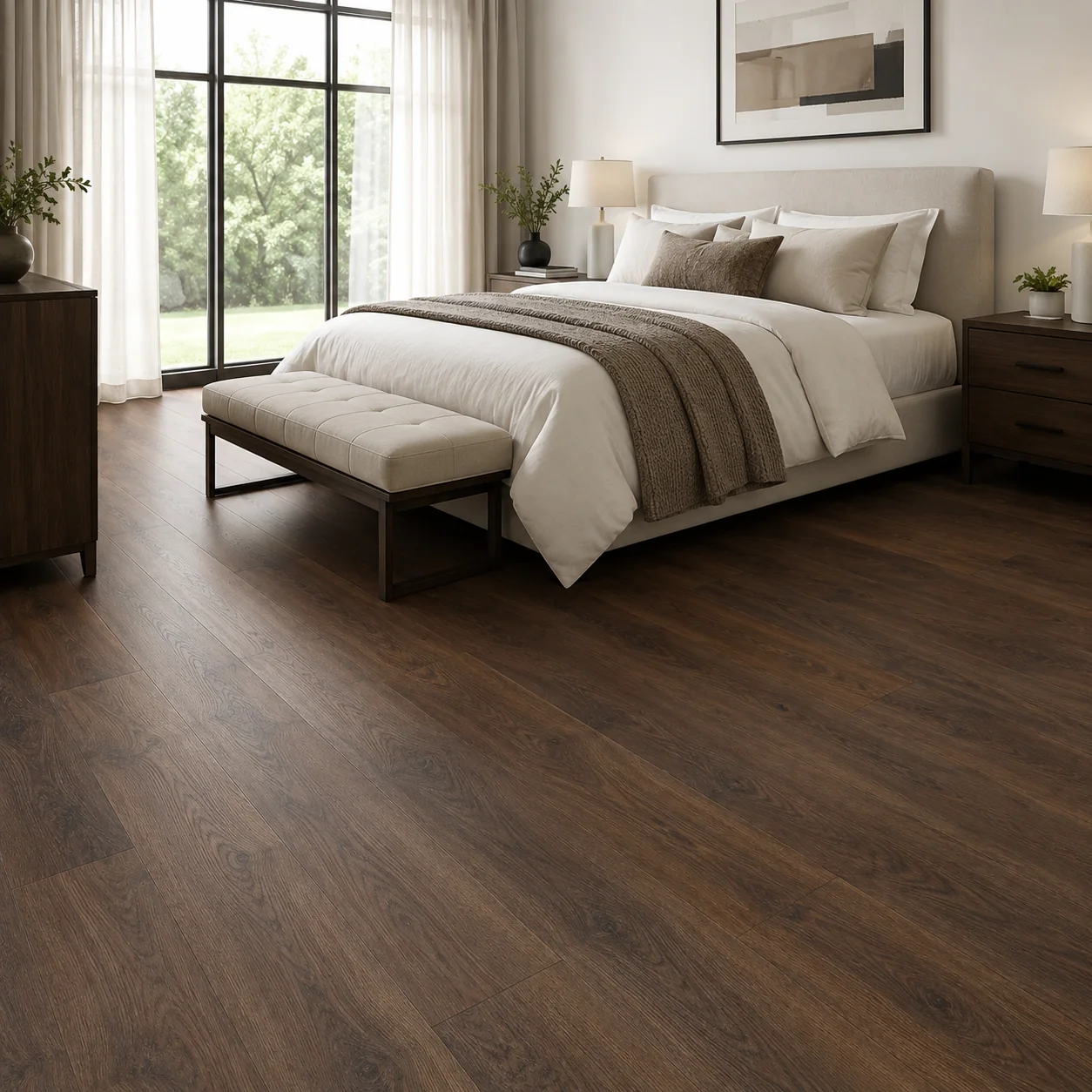Walnut LVP flooring sample photo 5