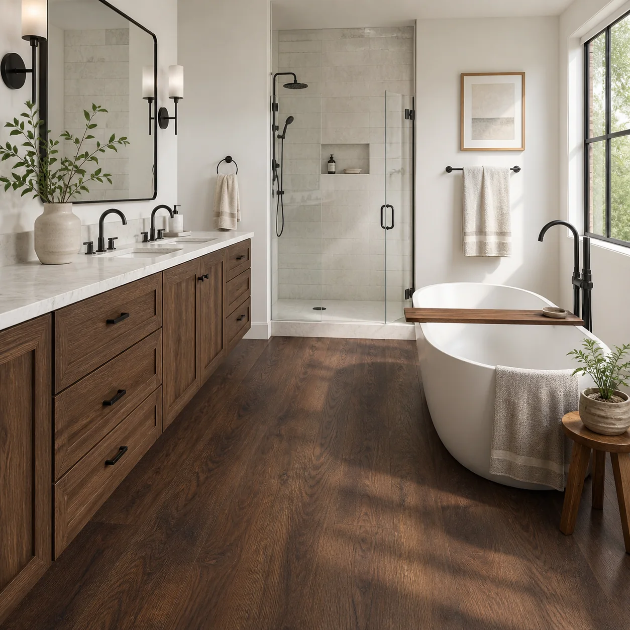 Walnut LVP flooring sample photo 6