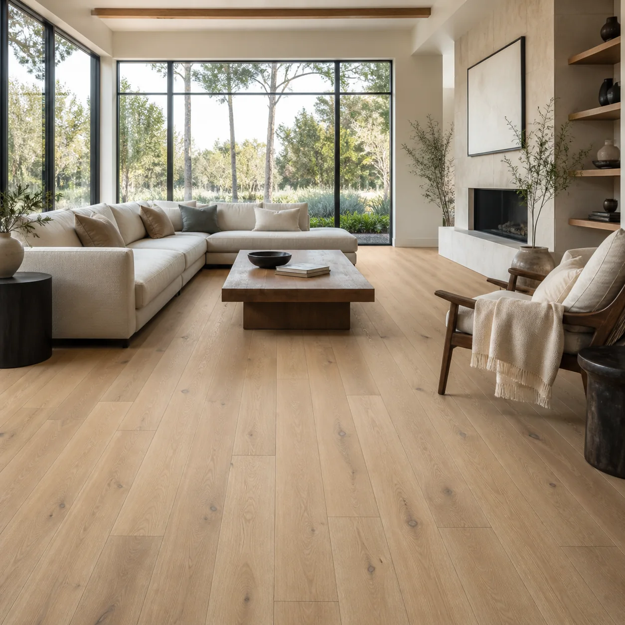 Wheat Oak LVP flooring material color sample available from FIR Flooring and Stairs