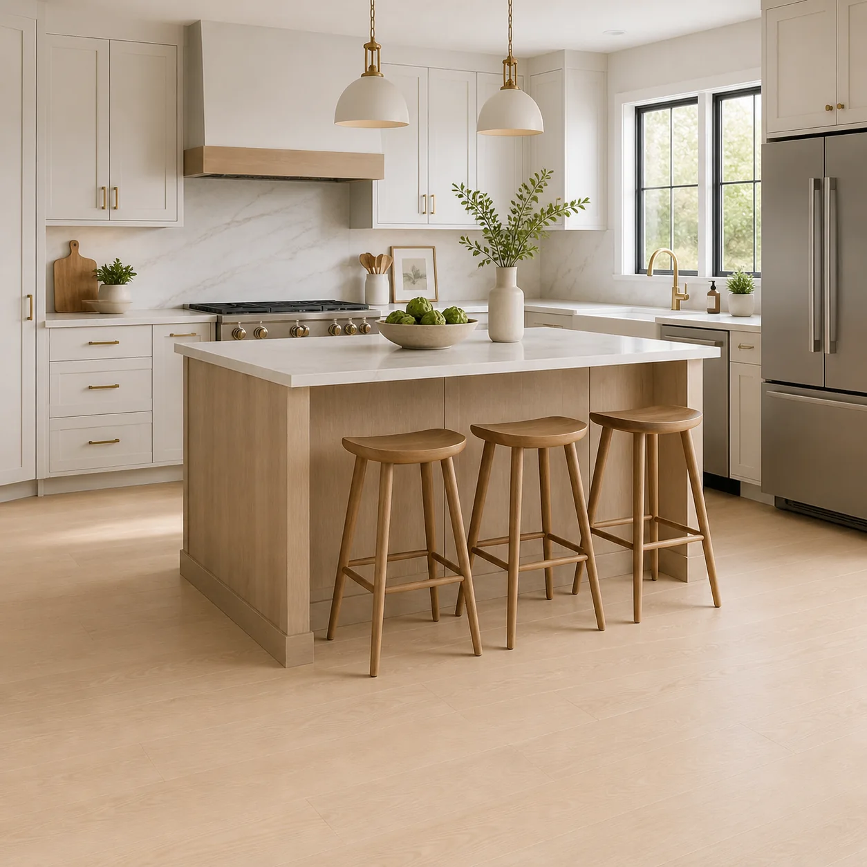 White Birch LVP flooring sample photo 3