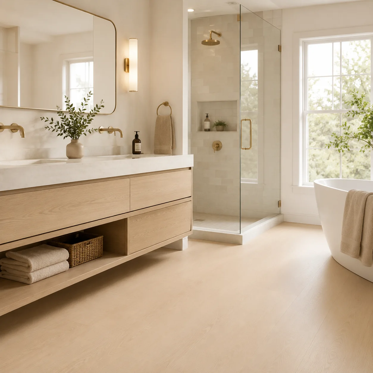 White Birch LVP flooring sample photo 6